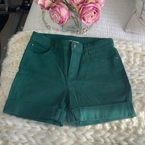 Level eight green high rise jean shorts size 8